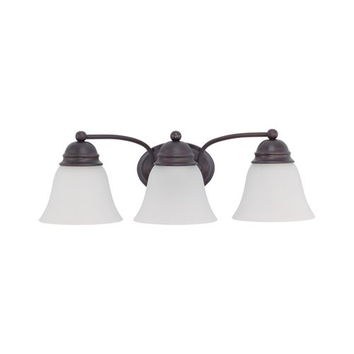 Main product image of Empire 3 Light 21" Vanity w/ Frosted White Glass Color retail packaging