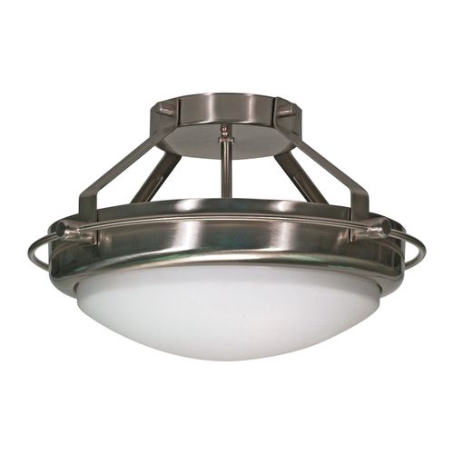 Main product image of Polaris 2 Light 14" Semi-Flush w/ Satin Frosted Glass Shades