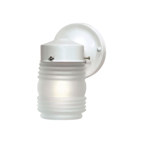 Main product image of 1 Light 6" Porch Wall Mason Jar w/ Frosted Glass Color retail packaging (Pack of 2)