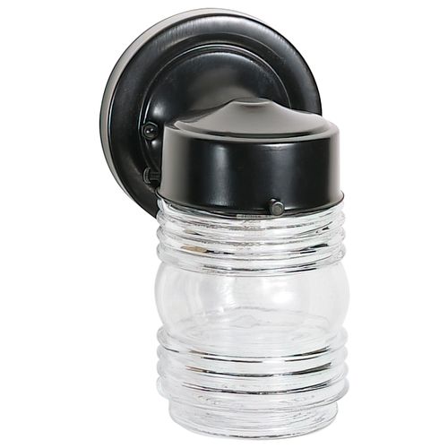 Main product image of 1 Light 6" Porch Wall Mason Jar w/ Clear Glass Color retail packaging (Pack of 3)