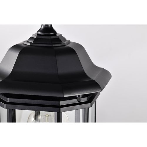Main product image of Hopkins Outdoor Collection 18.5 inch Large Post Light Pole Lantern Matte Black Finish w/ Clear Glass (Pack of 2)