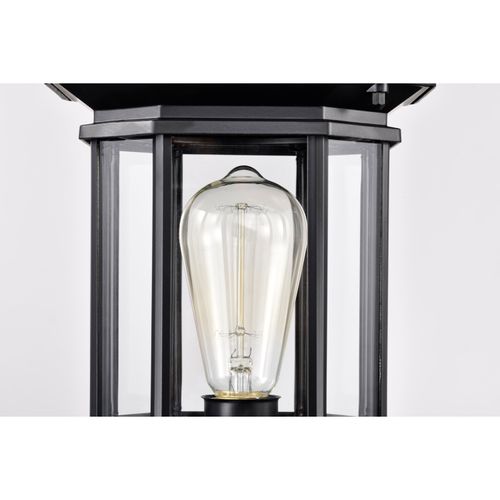 Main product image of Hopkins Outdoor Collection 18.5 inch Large Post Light Pole Lantern Matte Black Finish w/ Clear Glass (Pack of 2)