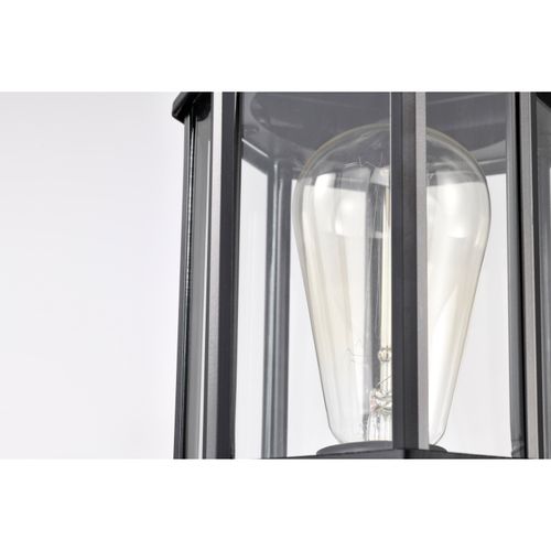 Main product image of Hopkins Outdoor Collection 16 inch Small Post Light Pole Lantern Matte Black Finish w/ Clear Glass