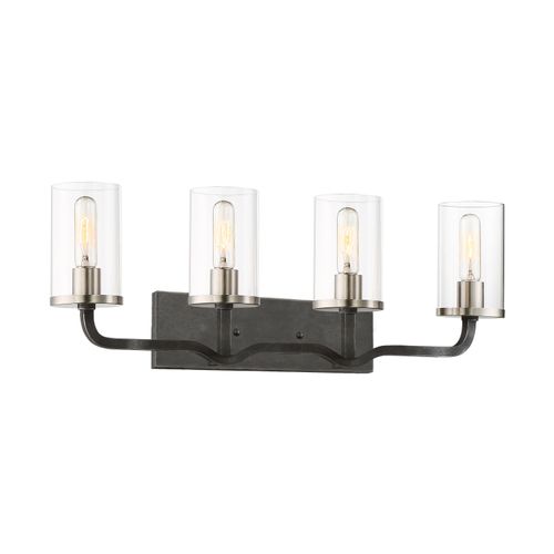Main product image of Sherwood 4 Light Vanity 32" Iron Black w/ Brushed Nickel Accents