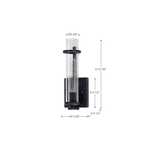 Main product image of Donzi 1 Light Vanity Fixture Iron Black Finish
