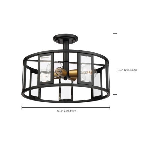 Main product image of Payne 4 Light Semi-Flush w/ Clear Beveled Glass