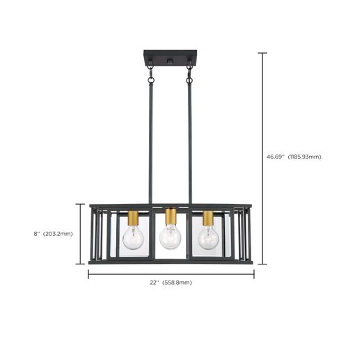 Main product image of Payne 4 Light Pendant w/ Clear Beveled Glass