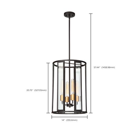 Main product image of Payne 4 Light Foyer Pendant w/ Clear Beveled Glass