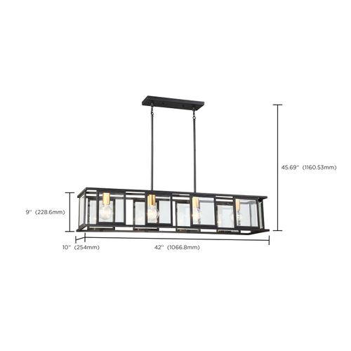 Main product image of Payne 4 Light Island Pendant w/ Clear Beveled Glass