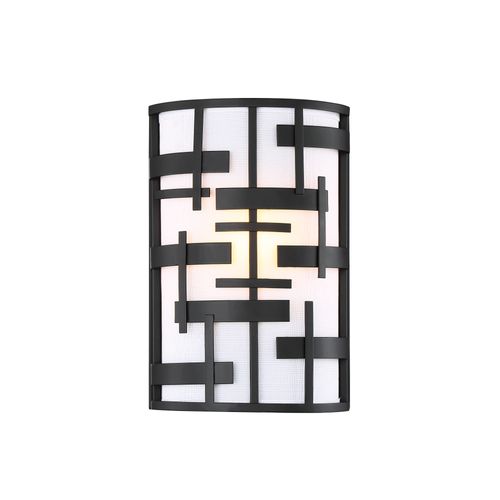Main product image of Lansing 2 Light Wall Sconce w/ White Fabric Shade