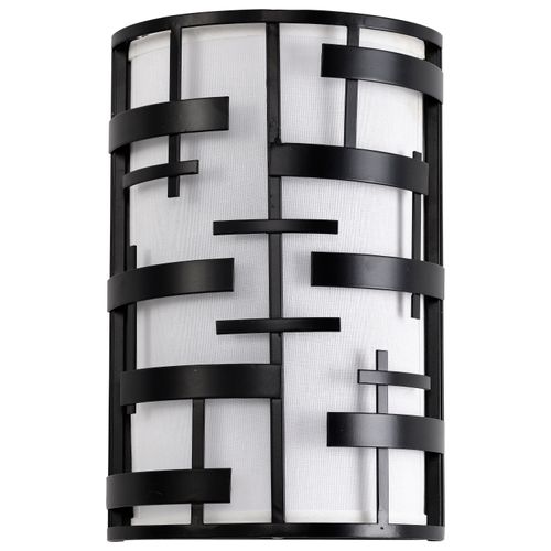 Main product image of Lansing 2 Light Wall Sconce w/ White Fabric Shade