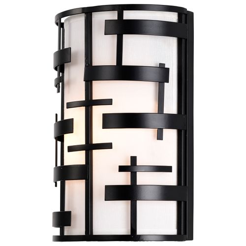Main product image of Lansing 2 Light Wall Sconce w/ White Fabric Shade