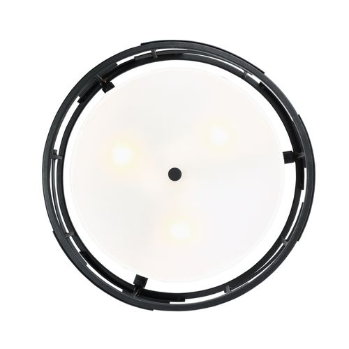 Main product image of Lansing 3 Light Semi Flush w/ White Fabric Shade and Opal Diffuser
