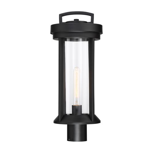 Main product image of Huron 1 Light Post Lantern Aged Bronze Finish w/ Clear Glass