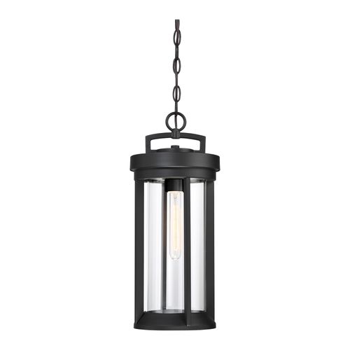 Main product image of Huron 1 Light Hanging Lantern Aged Bronze Finish w/ Clear Glass