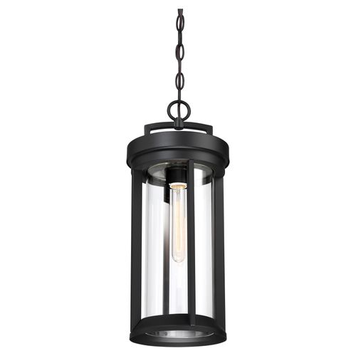 Main product image of Huron 1 Light Hanging Lantern Aged Bronze Finish w/ Clear Glass