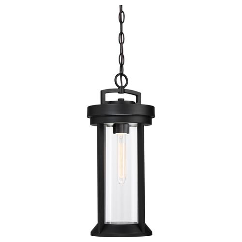 Main product image of Huron 1 Light Hanging Lantern Aged Bronze Finish w/ Clear Glass