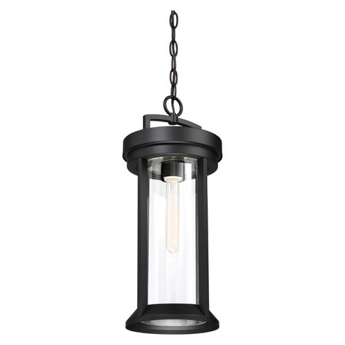Main product image of Huron 1 Light Hanging Lantern Aged Bronze Finish w/ Clear Glass