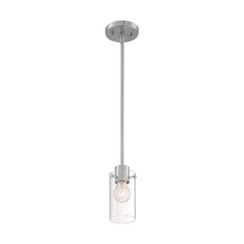 Main product image of Sommerset 1 Light Mini Pendant Fixture Brushed Nickel Finish w/ Clear Glass
