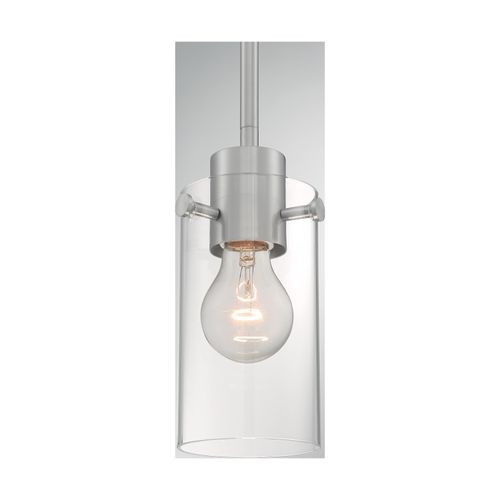 Main product image of Sommerset 1 Light Mini Pendant Fixture Brushed Nickel Finish w/ Clear Glass