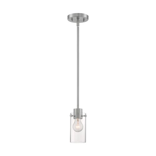 Main product image of Sommerset 1 Light Mini Pendant Fixture Brushed Nickel Finish w/ Clear Glass