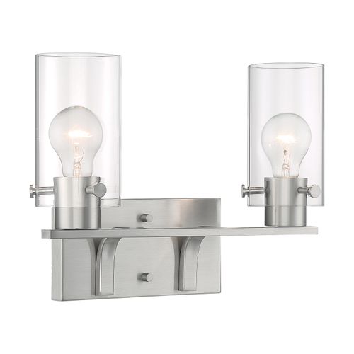 Main product image of Sommerset 2 Light Vanity Fixture Brushed Nickel Finish w/ Clear Glass