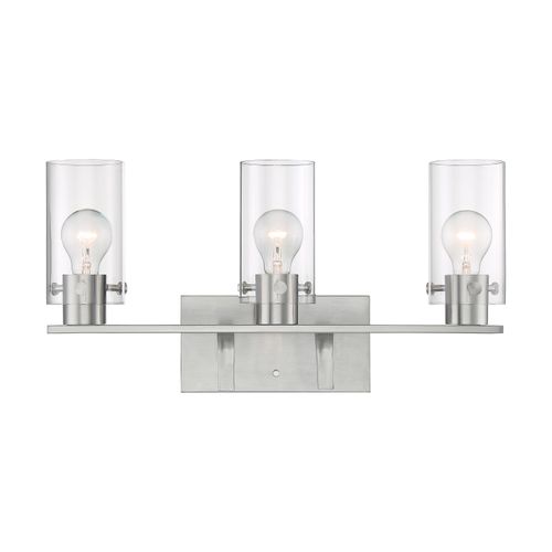 Main product image of Sommerset 3 Light Vanity Fixture Brushed Nickel Finish w/ Clear Glass