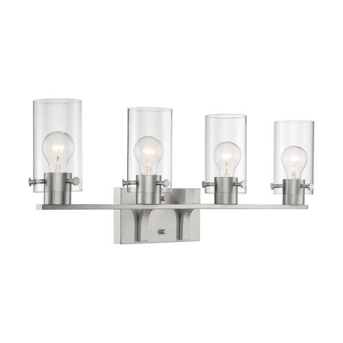 Main product image of Sommerset 4 Light Vanity Fixture Brushed Nickel Finish w/ Clear Glass