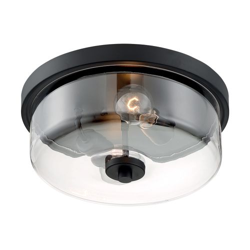 Main product image of Sommerset 2 Light Flush Mount Fixture Matte Black Finish w/ Clear Glass