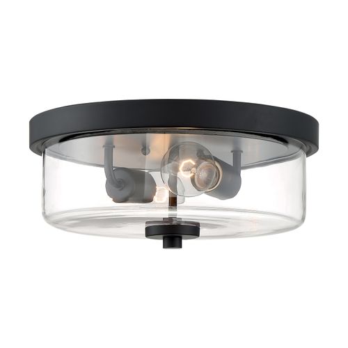 Main product image of Sommerset 2 Light Flush Mount Fixture Matte Black Finish w/ Clear Glass