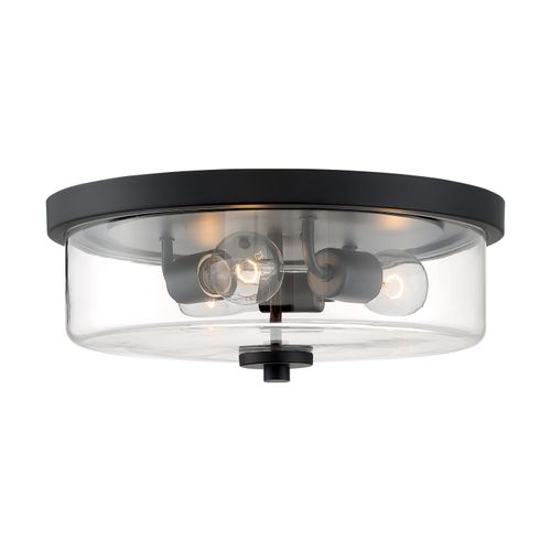 Main product image of Sommerset 3 Light Flush Mount Fixture Matte Black Finish w/ Clear Glass