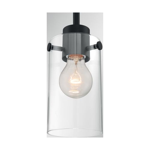 Main product image of Sommerset 1 Light Mini Pendant Fixture Matte Black Finish w/ Clear Glass