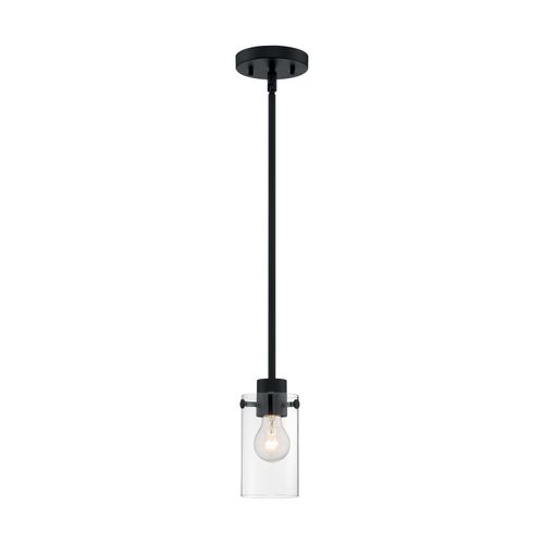 Main product image of Sommerset 1 Light Mini Pendant Fixture Matte Black Finish w/ Clear Glass