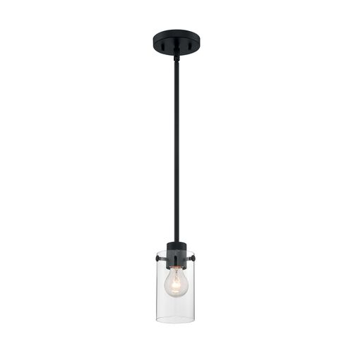 Main product image of Sommerset 1 Light Mini Pendant Fixture Matte Black Finish w/ Clear Glass