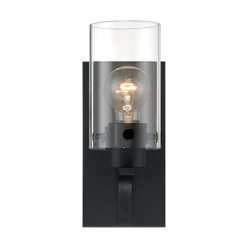Main product image of Sommerset 1 Light Vanity Fixture Matte Black Finish w/ Clear Glass