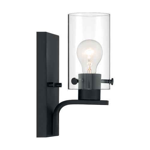 Main product image of Sommerset 1 Light Vanity Fixture Matte Black Finish w/ Clear Glass