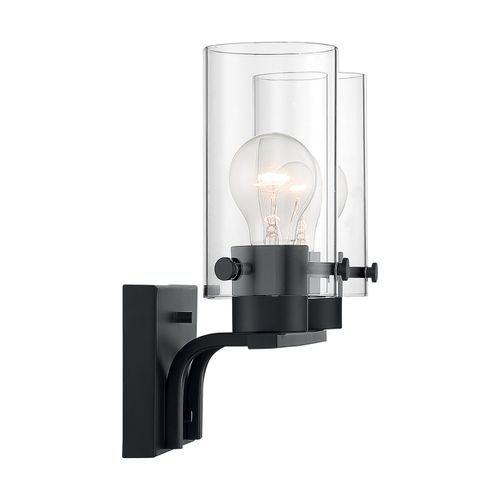 Main product image of Sommerset 2 Light Vanity Fixture Matte Black Finish w/ Clear Glass