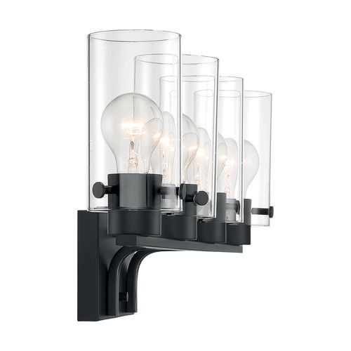 Main product image of Sommerset 4 Light Vanity Fixture Matte Black Finish w/ Clear Glass