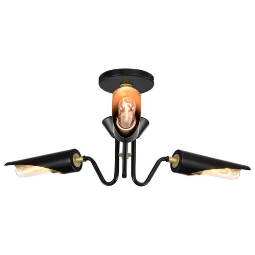 Main product image of Marc 3 Light Dinette Matte Black Finish Gold Accents