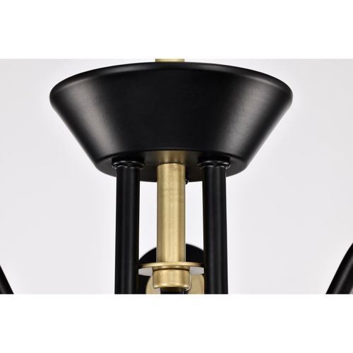 Main product image of Marc 3 Light Dinette Matte Black Finish Gold Accents