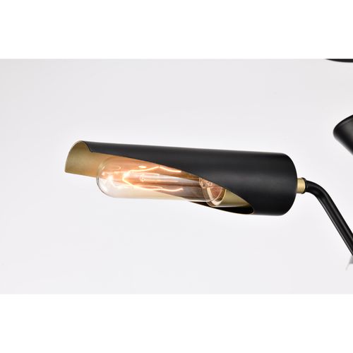 Main product image of Marc 3 Light Dinette Matte Black Finish Gold Accents