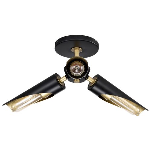 Main product image of Marc 3 Light Pendant Matte Black Finish Gold Accents