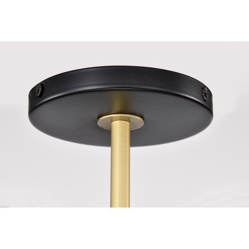 Main product image of Marc 3 Light Pendant Matte Black Finish Gold Accents