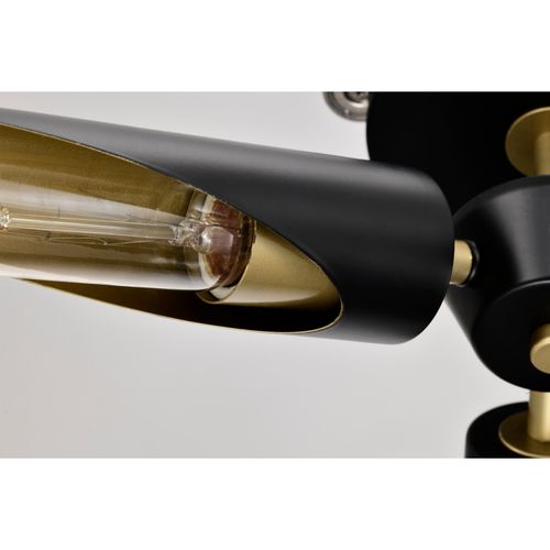 Main product image of Marc 3 Light Pendant Matte Black Finish Gold Accents