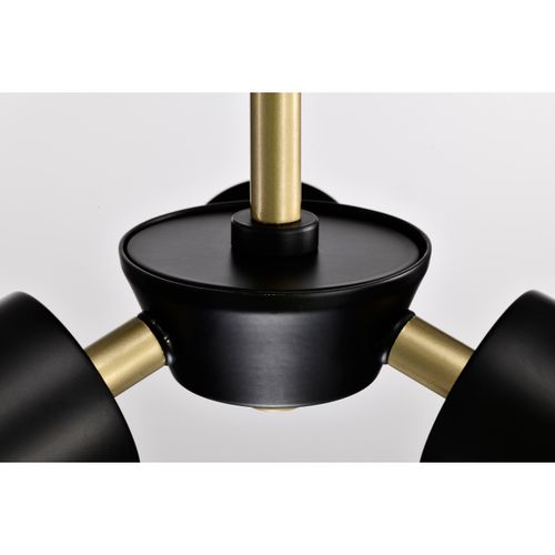 Main product image of Marc 3 Light Pendant Matte Black Finish Gold Accents