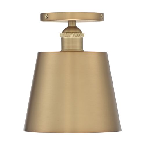 Main product image of Motif 1 Light 7" Semi-Flush Brushed Brass w/ White Accent