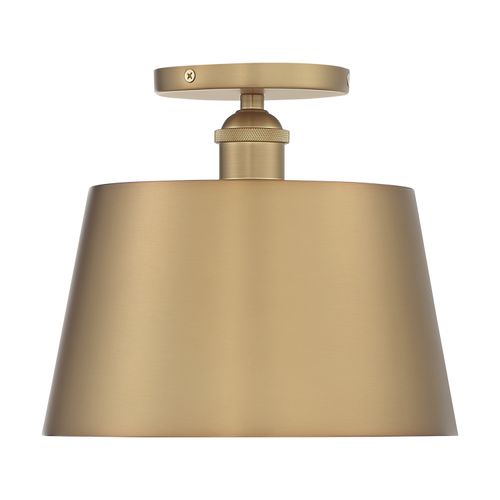 Main product image of Motif 1 Light 10" Semi-Flush Brushed Brass w/ White Accent