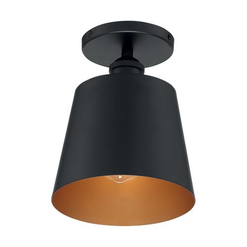 Main product image of Motif 1 Light 7" Semi-Flush Black w/ Gold Accent