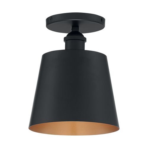Main product image of Motif 1 Light 7" Semi-Flush Black w/ Gold Accent