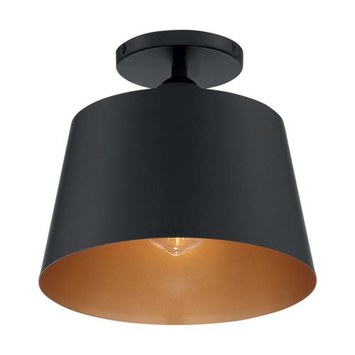 Main product image of Motif 1 Light 10" Semi-Flush Black w/ Gold Accent